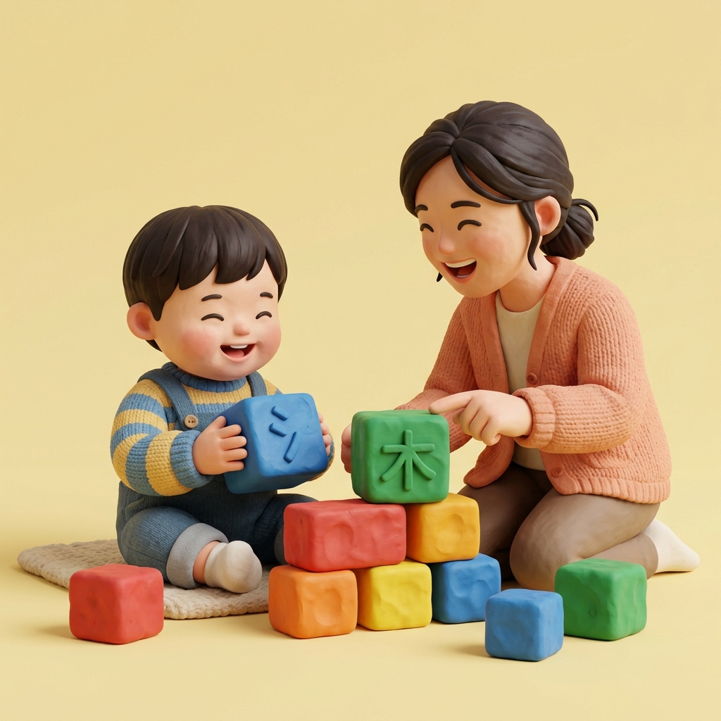 Chinese characters as Lego modular building blocks - 3D clay artwork